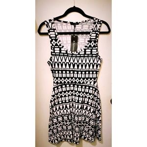 Patterned Dress Black & White